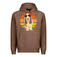 Chestnut retro basset hound t shirt men women kids gift t shirt Premium Hoodie - linhVisuals