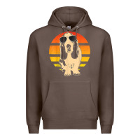 Coffee retro basset hound t shirt men women kids gift t shirt Premium Hoodie - linhVisuals