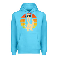 Ocean Blue retro basset hound t shirt men women kids gift t shirt Premium Hoodie - linhVisuals