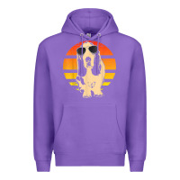 Purple retro basset hound t shirt men women kids gift t shirt Premium Hoodie - linhVisuals