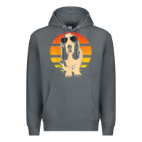 Rock retro basset hound t shirt men women kids gift t shirt Premium Hoodie - linhVisuals