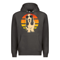 Smoke retro basset hound t shirt men women kids gift t shirt Premium Hoodie - linhVisuals