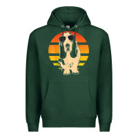 Sports Green retro basset hound t shirt men women kids gift t shirt Premium Hoodie - linhVisuals