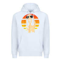 White retro basset hound t shirt men women kids gift t shirt Premium Hoodie - linhVisuals