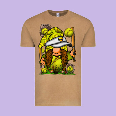 Softball Gnome Vintage Tee Designed By Sublimationcraftshop