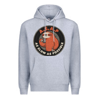 Heather Grey as slow as possible Premium Hoodie - linhVisuals
