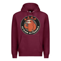 Burgundy as slow as possible Premium Hoodie - linhVisuals