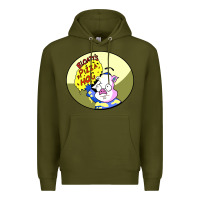 Army Green bloaty pizza hog Premium Hoodie - linhVisuals