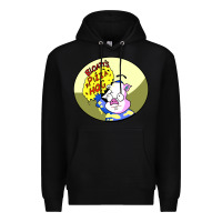 Black bloaty pizza hog Premium Hoodie - linhVisuals