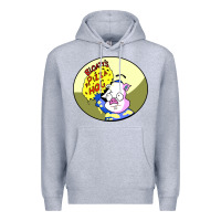 Heather Grey bloaty pizza hog Premium Hoodie - linhVisuals
