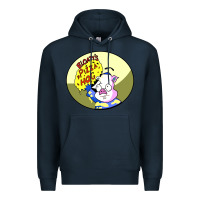 Navy bloaty pizza hog Premium Hoodie - linhVisuals