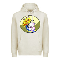 Oatmeal Heather bloaty pizza hog Premium Hoodie - linhVisuals