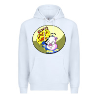White bloaty pizza hog Premium Hoodie - linhVisuals