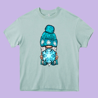 Winter Gnome With Snowflake Heavy Core Tee Designed By Bundleandbundleshop