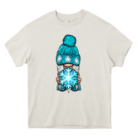 Cream winter gnome with snowflake Heavy Core Tee - BundleAndBundleShop