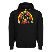 Black Softball Rainbow Zipper Hoodie - RanaPortraitStore