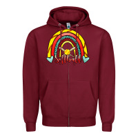 Burgundy Softball Rainbow Zipper Hoodie - RanaPortraitStore