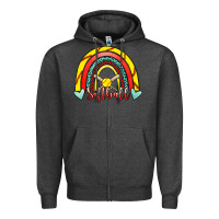 Charcoal Heather Softball Rainbow Zipper Hoodie - RanaPortraitStore