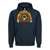 Navy Softball Rainbow Zipper Hoodie - RanaPortraitStore