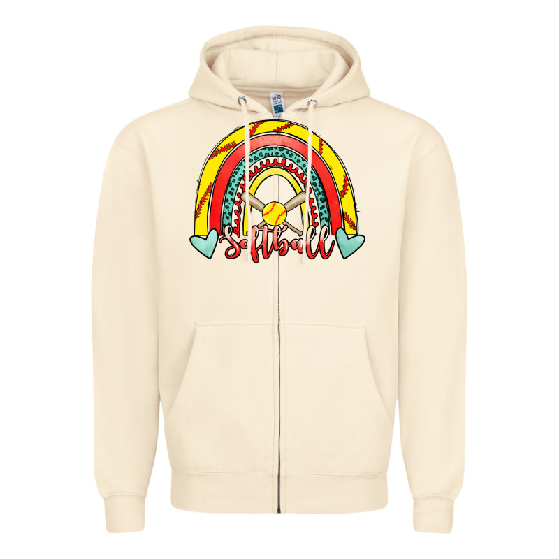 Softball Rainbow Zipper Hoodie by RanaPortraitStore | Teevron