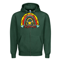 Sports Green Softball Rainbow Zipper Hoodie - RanaPortraitStore