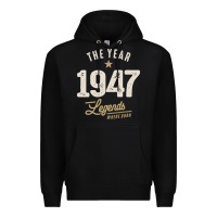 Black The Year 1947 - 75th Birthday Vintage Classic Premium Hoodie - linhVisuals