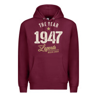 Burgundy The Year 1947 - 75th Birthday Vintage Classic Premium Hoodie - linhVisuals