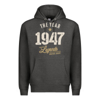 Charcoal Heather The Year 1947 - 75th Birthday Vintage Classic Premium Hoodie - linhVisuals