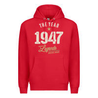Red The Year 1947 - 75th Birthday Vintage Classic Premium Hoodie - linhVisuals