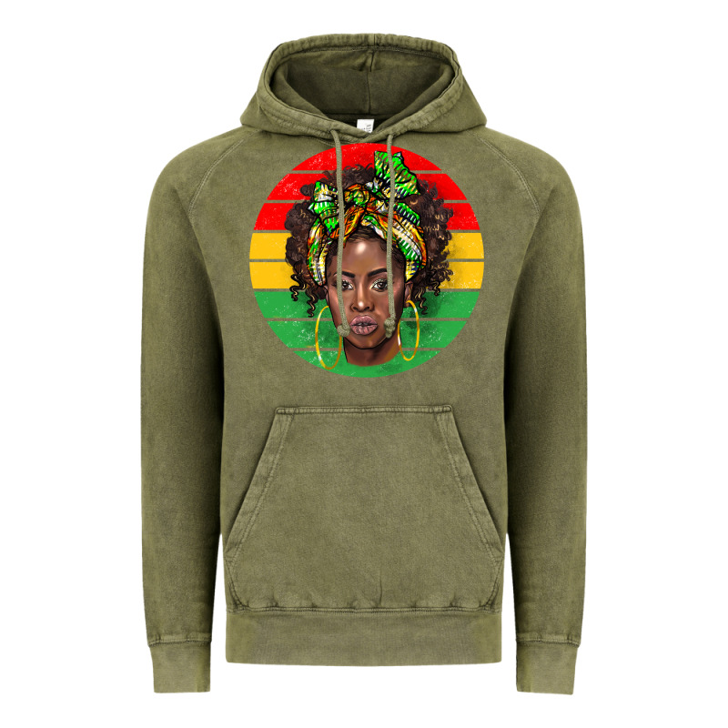 Black Women Vintage Hoodie by BarkalooDesign | Teevron