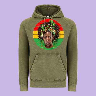 Black Women Vintage Hoodie Designed By Barkaloodesign