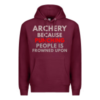 Burgundy archery because punching people is frowned upon Premium Hoodie - linhVisuals