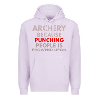 Lilac archery because punching people is frowned upon Premium Hoodie - linhVisuals