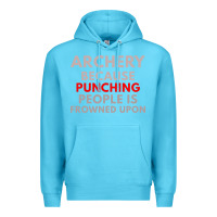 Ocean Blue archery because punching people is frowned upon Premium Hoodie - linhVisuals