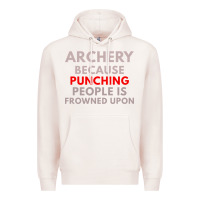 Pale Pink archery because punching people is frowned upon Premium Hoodie - linhVisuals