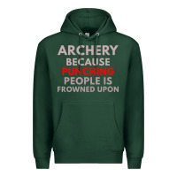 Sports Green archery because punching people is frowned upon Premium Hoodie - linhVisuals