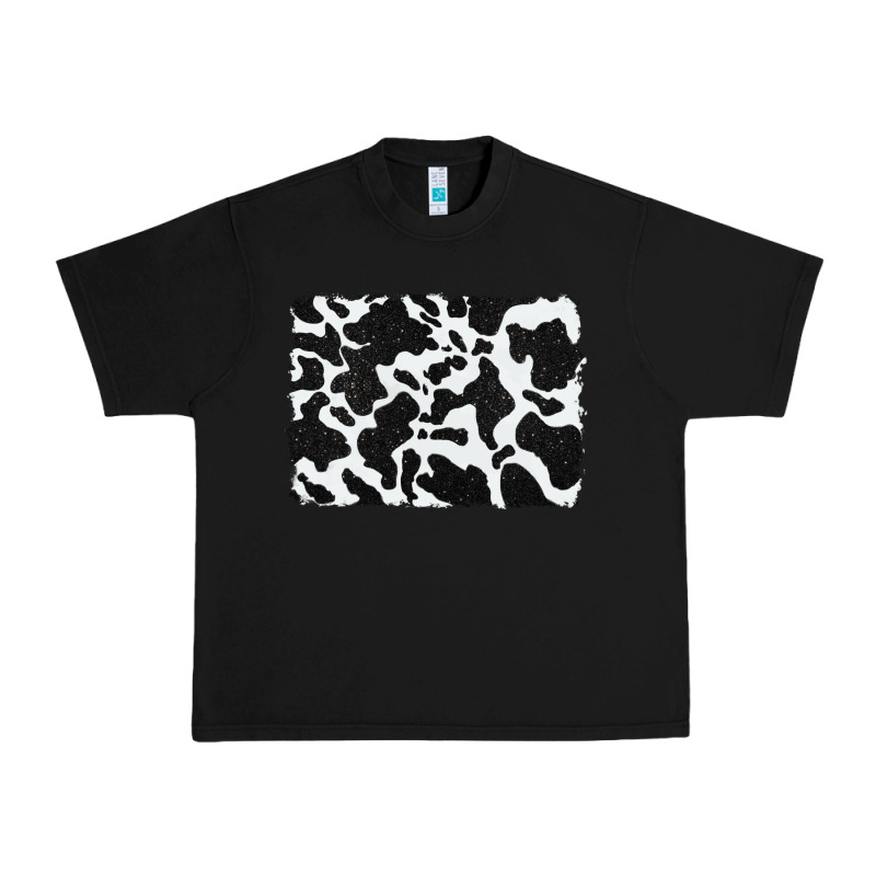Distressed Black Glitter Cowhide Pattern Urban Heavy Tee by RanaPortraitStore | Teevron