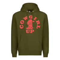 Army Green cowgirl up leopad hat boot rodeo western country southern t shirt Premium Hoodie - linhVisuals