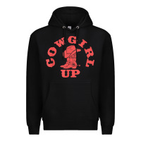 Black cowgirl up leopad hat boot rodeo western country southern t shirt Premium Hoodie - linhVisuals