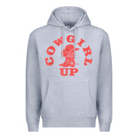 Heather Grey cowgirl up leopad hat boot rodeo western country southern t shirt Premium Hoodie - linhVisuals