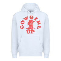 White cowgirl up leopad hat boot rodeo western country southern t shirt Premium Hoodie - linhVisuals