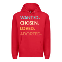 Red adoption day announcement   wanted chosen loved adopted premium t shir Premium Hoodie - linhVisuals