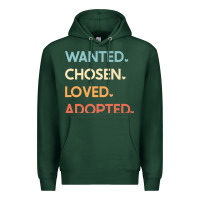 Sports Green adoption day announcement   wanted chosen loved adopted premium t shir Premium Hoodie - linhVisuals