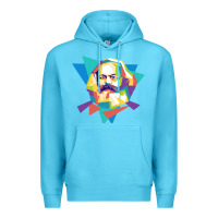 Ocean Blue karl marx get vintage Premium Hoodie - linhVisuals