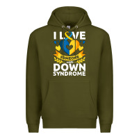 Army Green down syndrome awareness month special needs love Premium Hoodie - linhVisuals