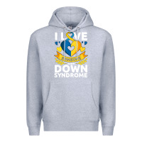 Heather Grey down syndrome awareness month special needs love Premium Hoodie - linhVisuals