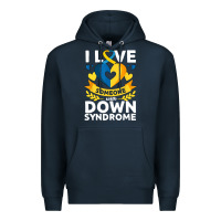 Navy down syndrome awareness month special needs love Premium Hoodie - linhVisuals