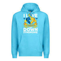 Ocean Blue down syndrome awareness month special needs love Premium Hoodie - linhVisuals