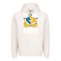 Pale Pink down syndrome awareness month special needs love Premium Hoodie - linhVisuals