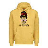 Antique Gold Baseball Mom Skull Premium Hoodie - linhVisuals
